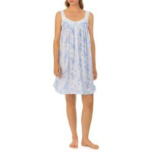 NWT  Eileen West Women's Cotton Printed Sleeveless Nightgown
